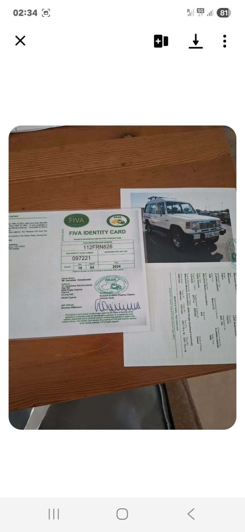 Mitsubishi Pajero 2,5L 1987
