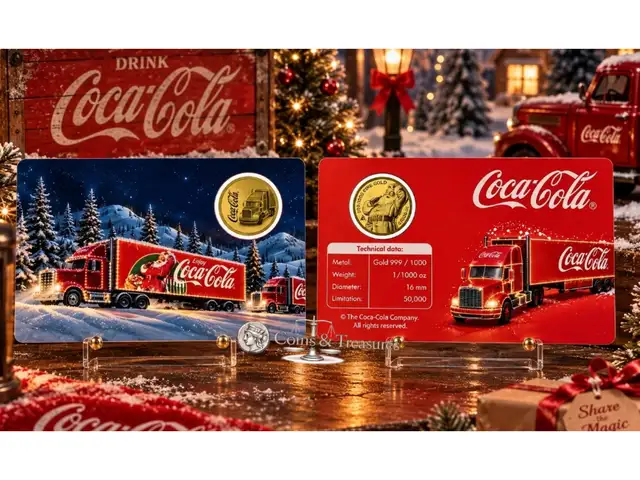 Coca cola christmas truck 1/1000 oz .999 gold in coin card, Επαρχία Λευκωσίας — Λατσιά - Άγιος Γεώργιος