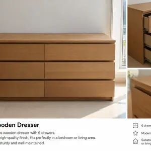 Modern wooden dresser with 6 spacious drawers., Limassol — Agios Tychon