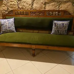 Tow old solid wood carved/traditional-cyriot style thee-seater sofas, Paphos — Pegeia