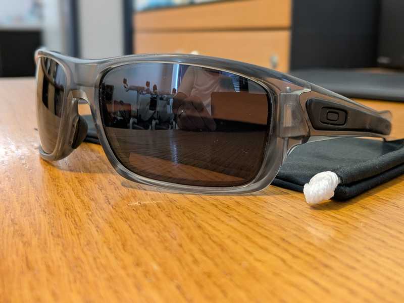 Oakley turbine sunglasses matte grey ink frame dark grey