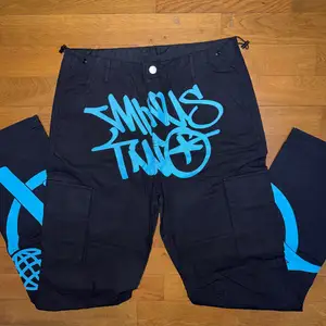 Minus two black & blue graphic cargo pants, Nicosia — Nicosia - Ag. Antonios