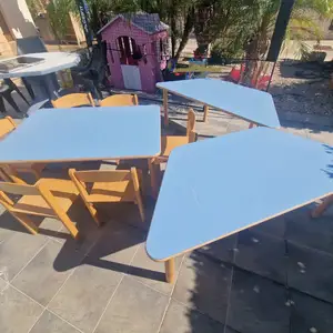 Kids Wooden Table & Chair Set 3 Tables + 12 Chairs Very Good Condition, Paphos — Chlorakas
