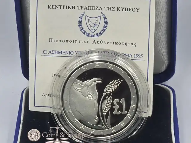 Cyprus 1995 silver proof one pound coin fao bull, Επαρχία Λευκωσίας — Λατσιά - Άγιος Γεώργιος