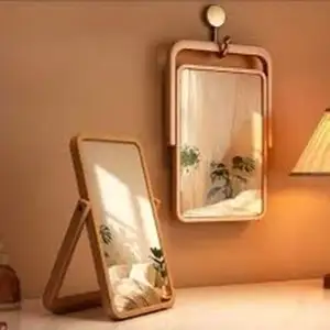 Lovely ikea ikornnes decor table/wall mirror - ash wood -size 27x40 cm- like new, Paphos — Paphos - Agios Theodoros