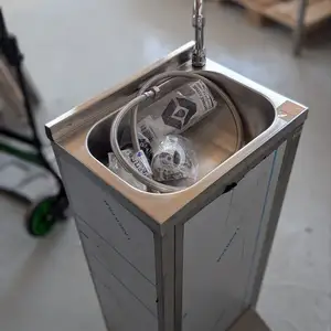 Stainless steel foot operated integral washbasin stainless steel, Limassol — Limassol - Omonia