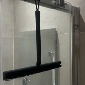 Silicone shower squeegee black with hanging hook, Larnaca — Livadia Larnakas