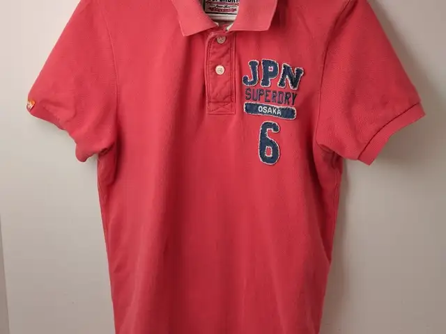 Superdry Men's Coral Pink Pique Polo Shirt JPN Osaka 6 Size M, Nicosia — Strovolos - Acropolis