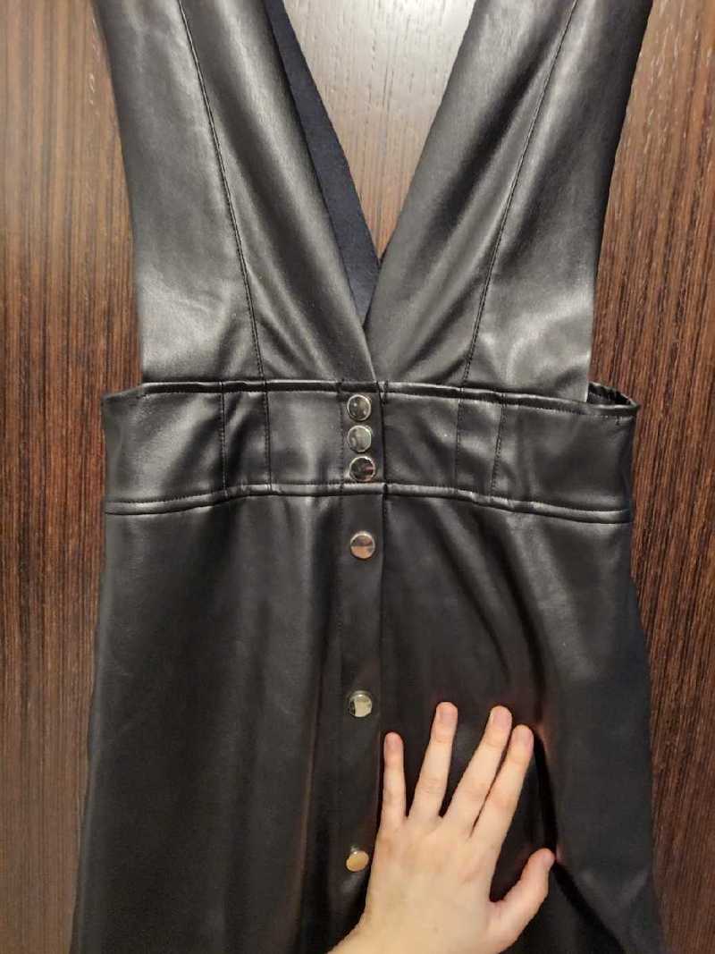 slim fit dress slacks Faux Leather Dress Set main image 0