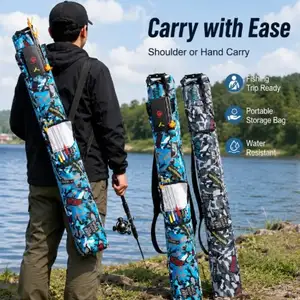 Αδιάβροχη κυκλική θήκη καλαμιών - waterproof roll-top fishing rod bag-blue camo, Nicosia — Strovolos - Acropolis
