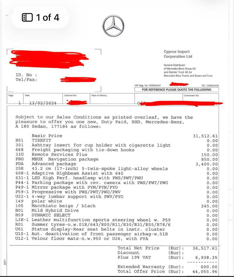 2024 Mercedes-Benz A-Class 1,4L 2024 Cyprus