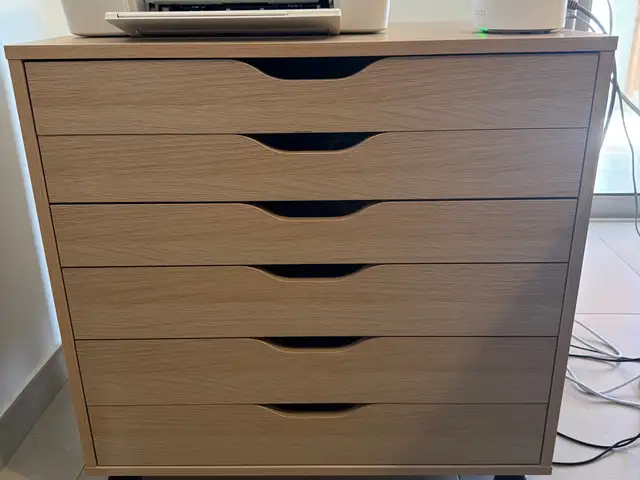 Ikea alex drawer unit on castors oak effect office storage, Limassol — Pyrgos Lemesou