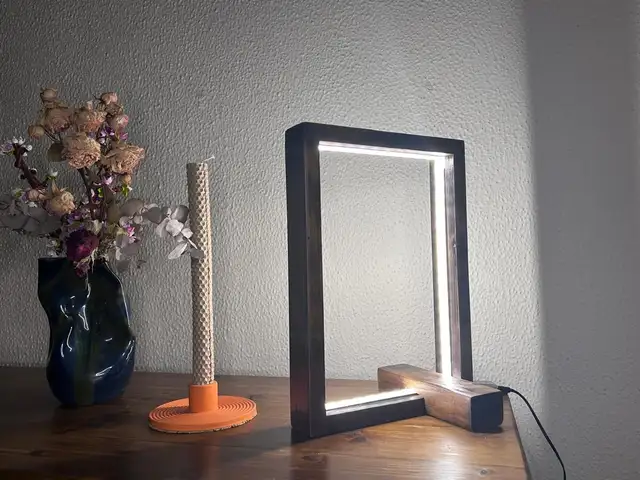 Stylish table top solid wood led light, Limassol — Limassol - Agios Nicolaos