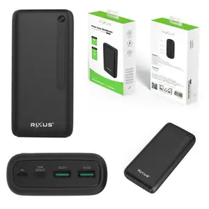 Power bank rixus rxpb38b dual usb/ usb-c/ micro usb 30000mah black, Limassol — Limassol - Agios Ioannis