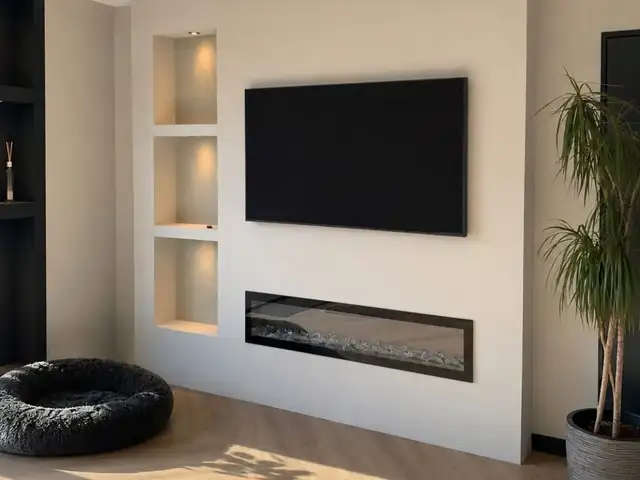 Plasterboard fireplace recess niche construction in paphos, Paphos — Paphos - Kato Paphos