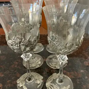 6 pewter type wine glasses very elegant, Larnaca — Oroklini