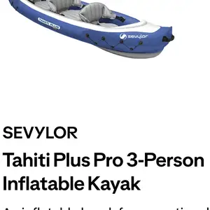 Three-person inflatable kayak , including two pairs of paddles and a pump, Paphos — Tombs Of the Kings