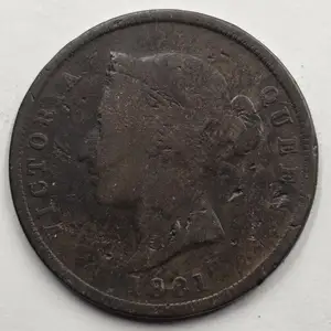 Cyprus 1 piastre coin 1881 queen victoria, Nicosia — Latsia - Agios Georgios