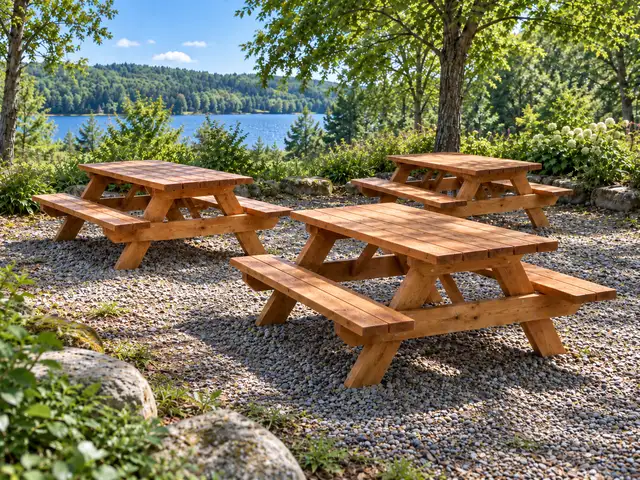 Ξύλινο τραπέζι picnic, Επαρχία Λευκωσίας — Κοκκινοτριμιθιά