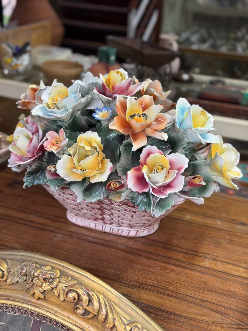 Capodimonte porcelain floral basket timeless italian elegance €450