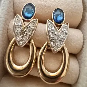 Vintage pierre lang gold-tone stud earrings with zirconia stones. elegant and be, Επαρχία Πάφου — Πάφος - Κάτω Πάφος