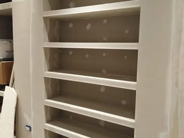 Partition walls and drywall construction with built-in shelving niches, Paphos — Paphos - Kato Paphos