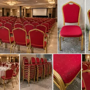 200 red and gold banquet & conference chairs, Limassol — Souni
