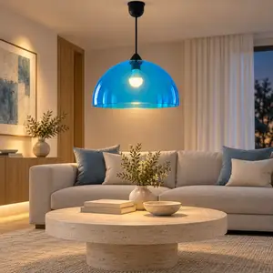 Blue Modern Acrylic Pendant Lamp Shades Various Colours 40cm, Nicosia — Nicosia - Lykabittos