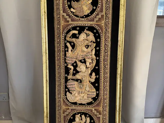 Large framed burmese kalaga embroidered tapestry, Επαρχία Πάφου — Πάφος - Κάτω Πάφος