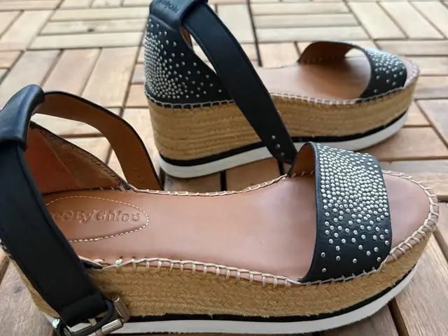 Leather platform espadrilles, Larnaca — Livadia Larnakas