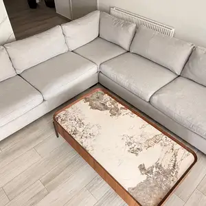 Γωνιακός καναπές από πούπουλο και τραπεζάκι με συρτάρια, Nicosia — Aglantzia