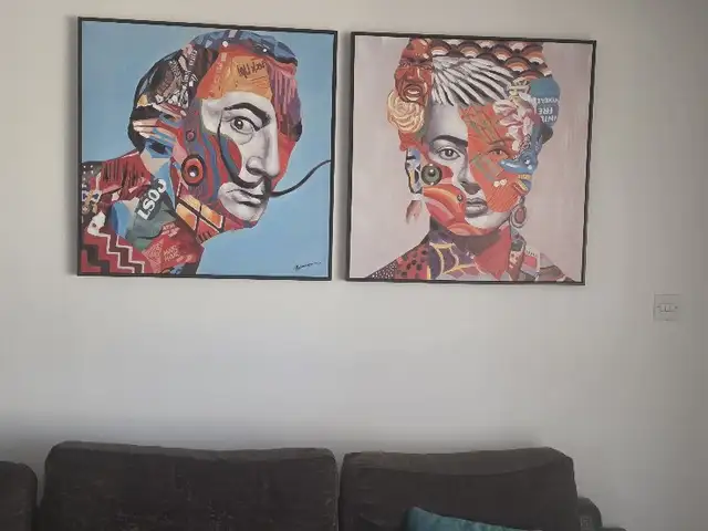 Σετ πίνακες Pop Art καμβάς με πλαίσιοSalvador Dali&Frida Kahlo, Larnaca — Alethriko