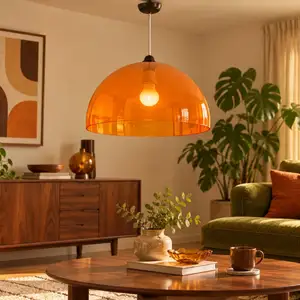 Orange Modern Acrylic Pendant Lamp Shades Various Colours 40cm, Nicosia — Nicosia - Lykabittos