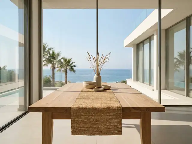 Natural vetiver table runner, Paphos — Kissonerga