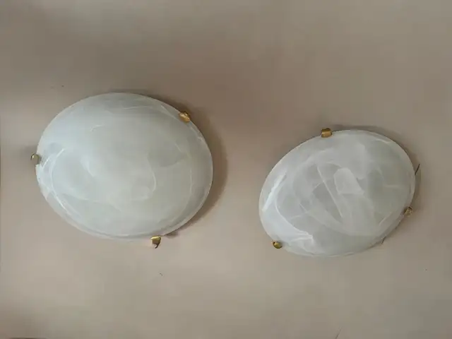 Classic set of 2x round opaline glass ceiling lights - french farmhouse art deco, Επαρχία Πάφου — Paphos - Άγιος Θεόδωρος