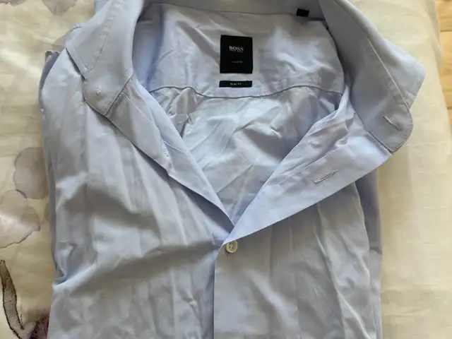 Boss tailored blue violet slim fit shirt size 42, Limassol — Limassol - Mesa Geitonia