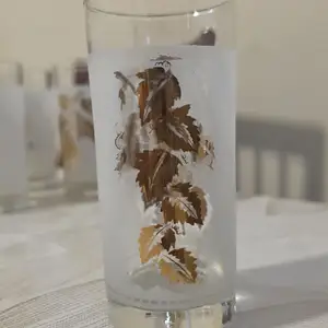 Mid century libbey frosted glasses with golden leafs, Επαρχία Αμμοχώστου — Παραλίμνι