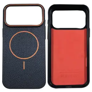 Back case tpu lychee texture apple iphone 17 pro / 18 pro black orange, Επαρχία Λεμεσού — Άγιος Αθανάσιος