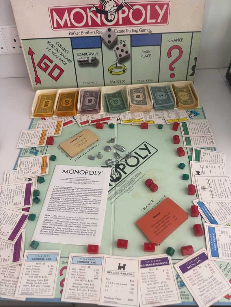 Vintage&classic monopoly game-complete-parker brothers 1980s