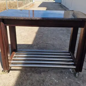 Two Solid Oak Serving Tables with Natural Stone Tops 320Two matching, heavy, Paphos — Chlorakas
