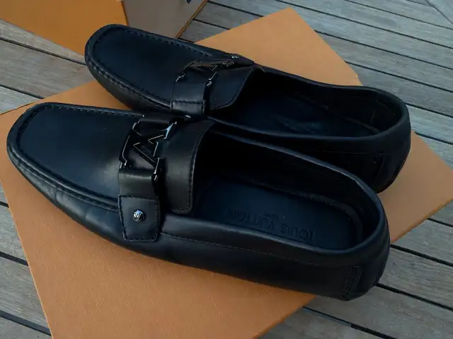 Louis vuitton monte carlo moccasins black leather, Limassol — Limassol - Kapsalos