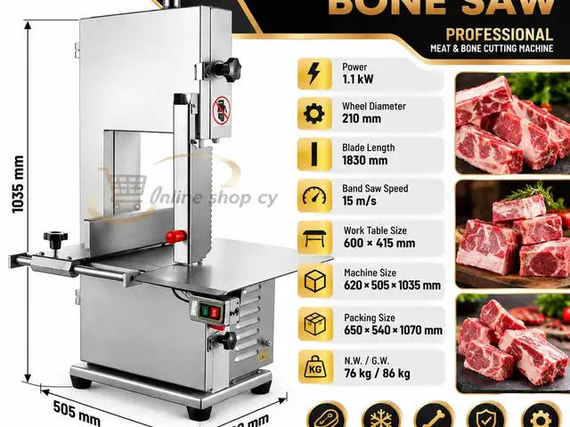 Professional bone saw grt-w280ca 1.1kw stainless steel, Limassol — Limassol - Agios Ioannis