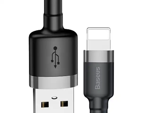 Baseus cafule braided lightning cable 2.4a 1.0m grey, Limassol — Agios Athanasios