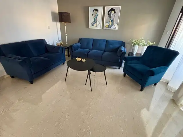 Blue sofa set three seater, two seater & armchair, Επαρχία Λεμεσού — Λεμεσός - Μέσα Γειτονιά
