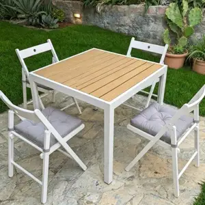 IKEA Outdoor Dining Set Table + 4 Folding Chairs with Cushions, Επαρχία Λεμεσού — Άγιος Τύχων Τουριστική Περιοχή