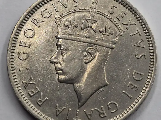 Cyprus two shillings coin 1949 kgvi au, Nicosia — Latsia - Agios Georgios