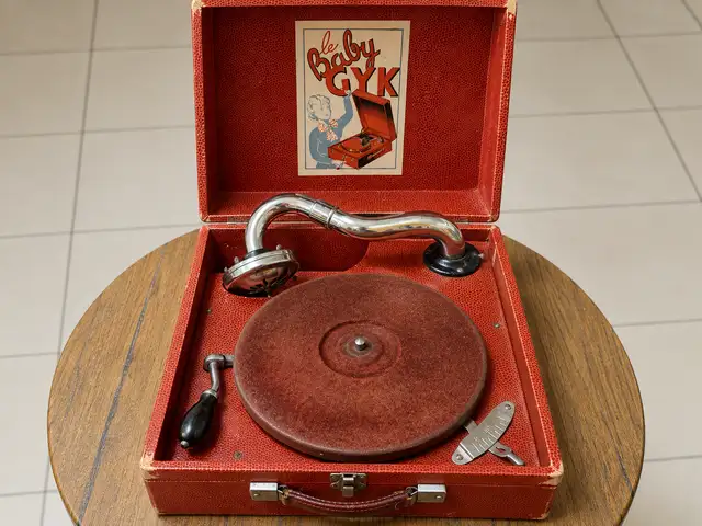 Vintage le baby gyk portable gramophone-france c.1935-working, Nicosia — Lakatameia - Agia Paraskevi