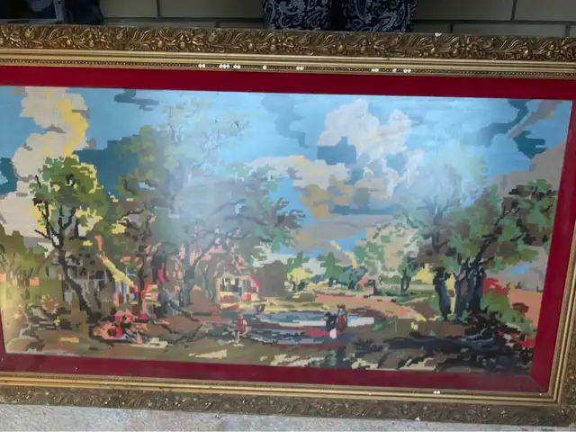 Μεγάλο κάδρο με βελονάκι - large framed embroidery, Επαρχία Λάρνακας — Ξυλοφάγου