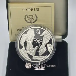 Cyprus 1992 silver proof coin barcelona olympics, Nicosia — Latsia - Agios Georgios