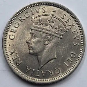 Cyprus 1 shilling coin 1949 kgvi in top unc, Επαρχία Λευκωσίας — Λατσιά - Άγιος Γεώργιος